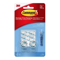 Command Crystal Hook 17095CLR-ES Medium Clear, Pack of 2